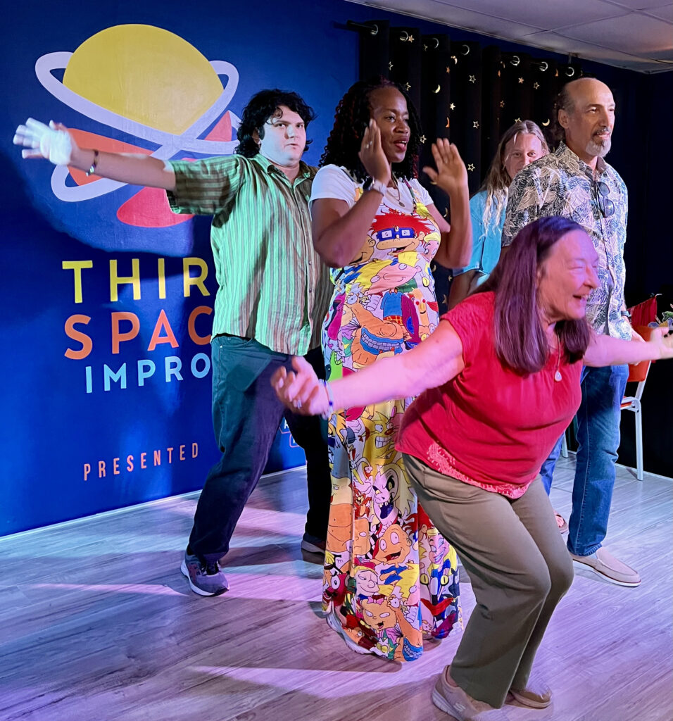Improv students on stage at Third Space Improv